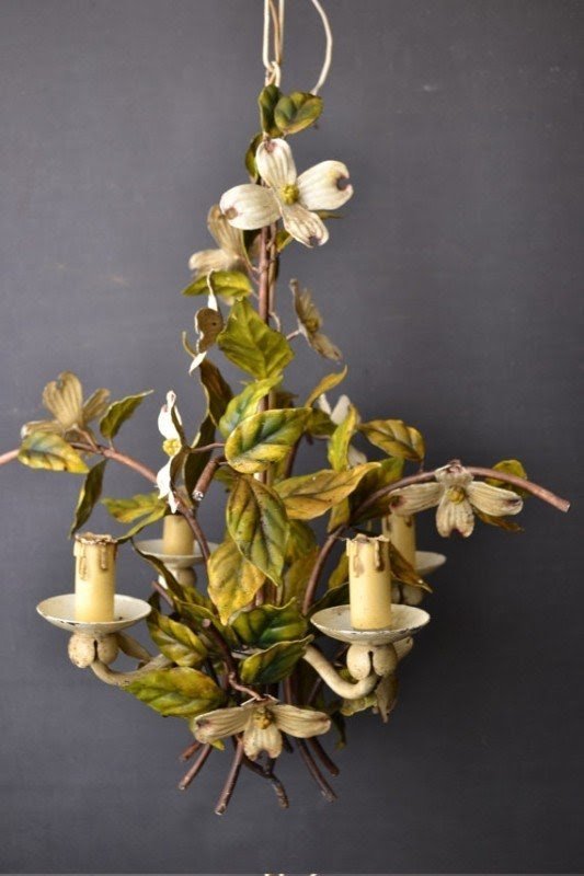Tole painted chandelier 40
