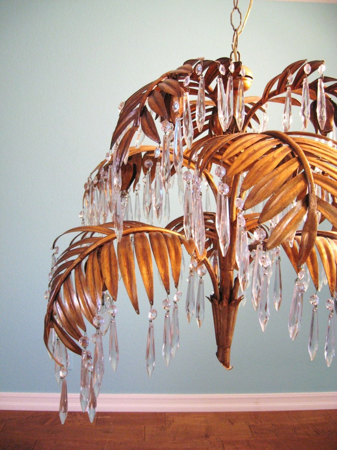 Vintage hollywood regency gold gilt palm