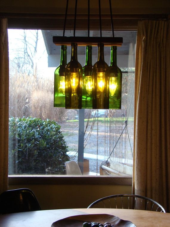 Wine bottle chandelier 3