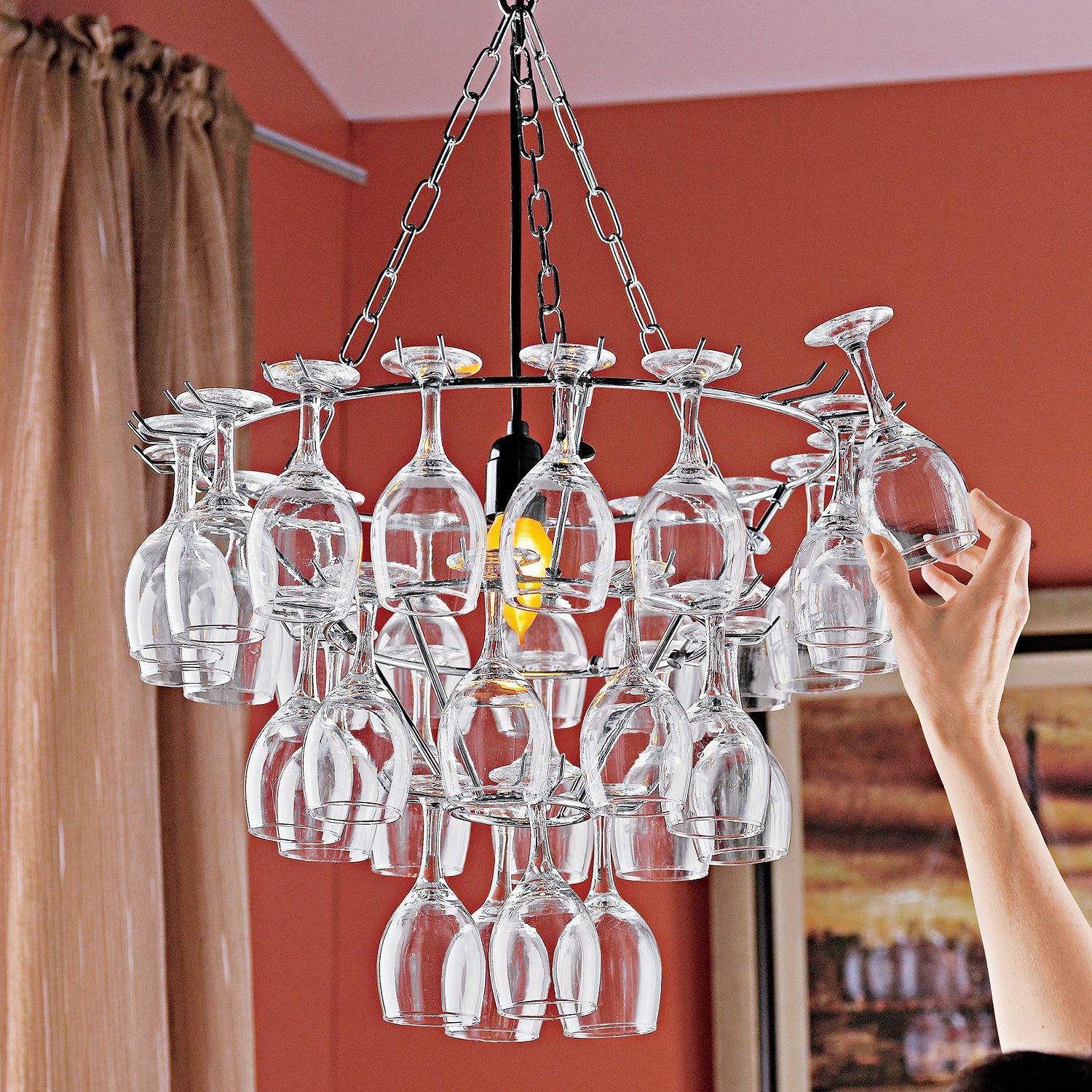 Wine glass chandelier 2