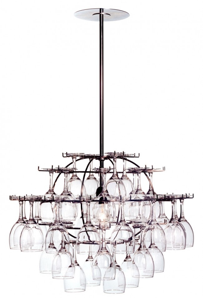 Wine glass chandelier frame