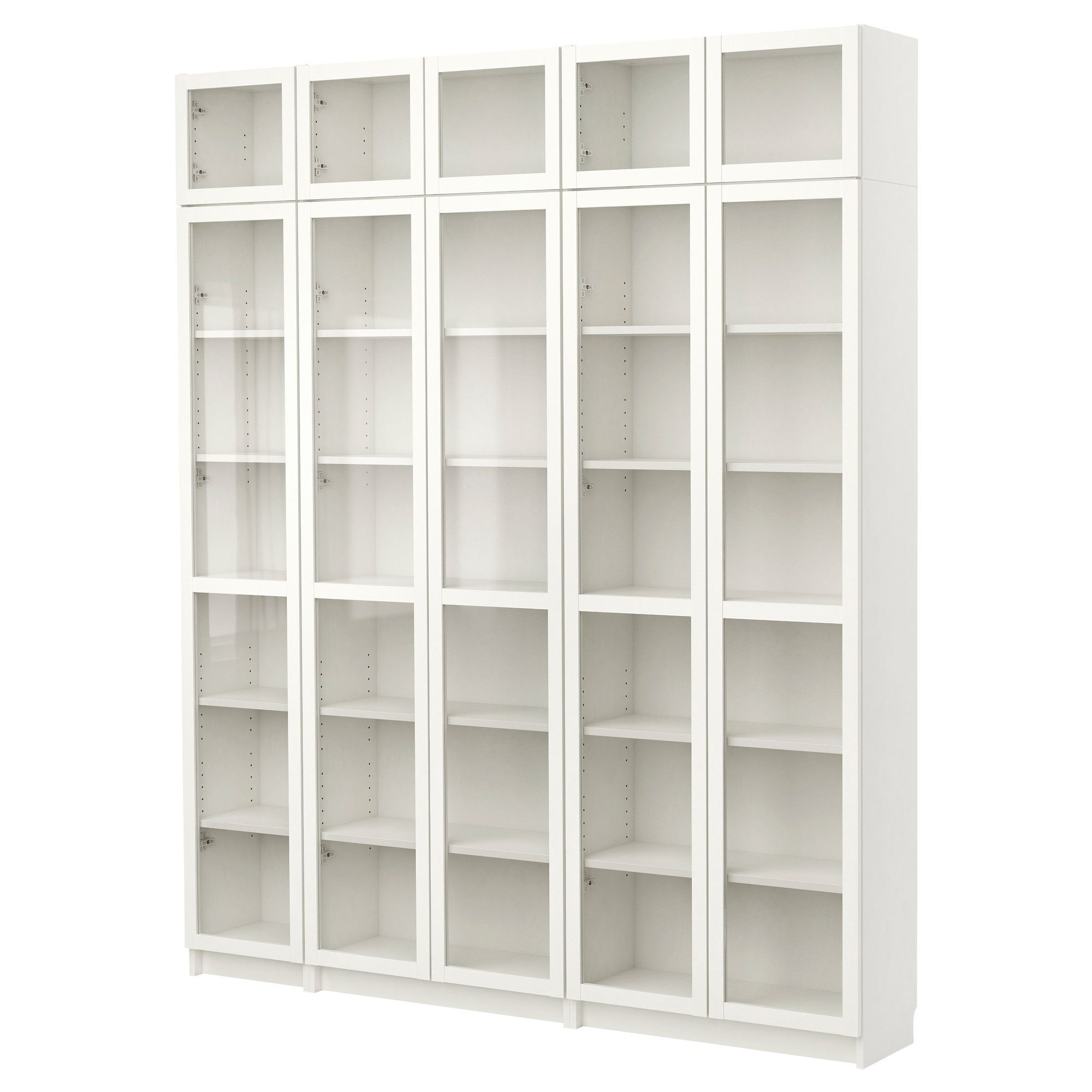 Glass bookcases with doors