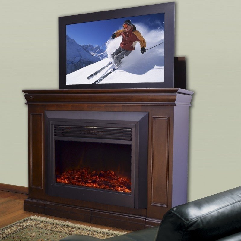 Conestoga Lift TV Stand with Electric Fireplace