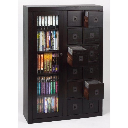 Library Style 12 Drawer Multimedia Cabinet