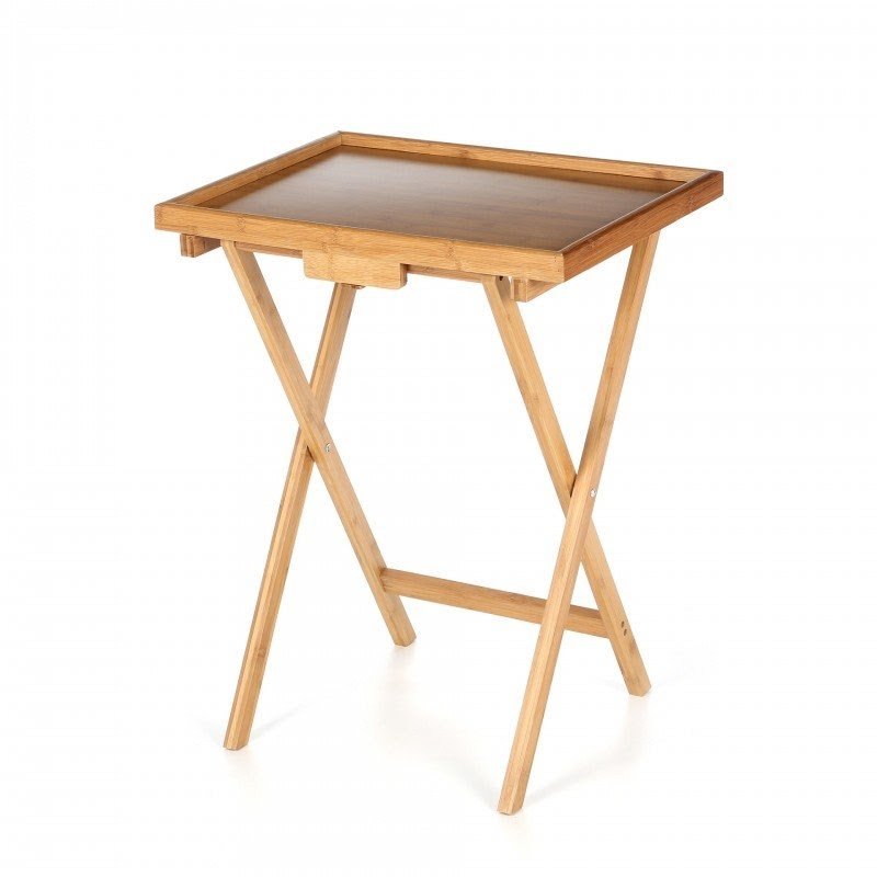Lipper International Bamboo Folding Tv Tray Table With Lip