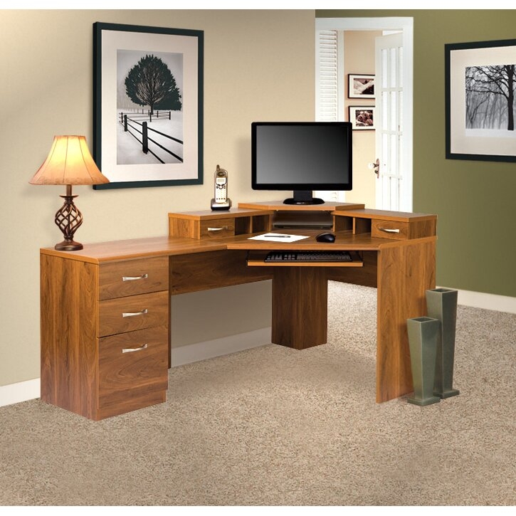 Office Adaptations Reversible Corner Computer Desk