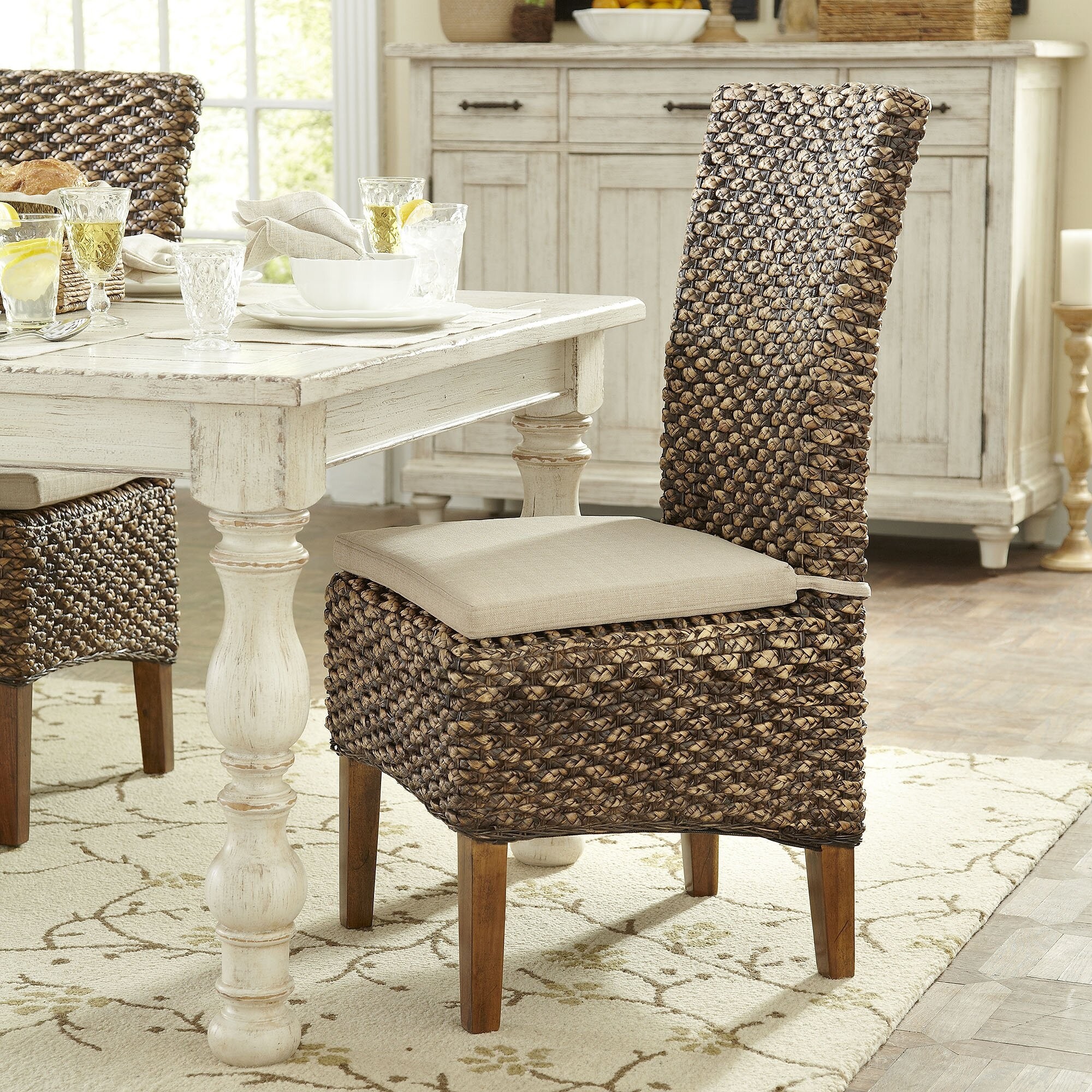 Woven Seagrass Side Chairs (Set of 2)