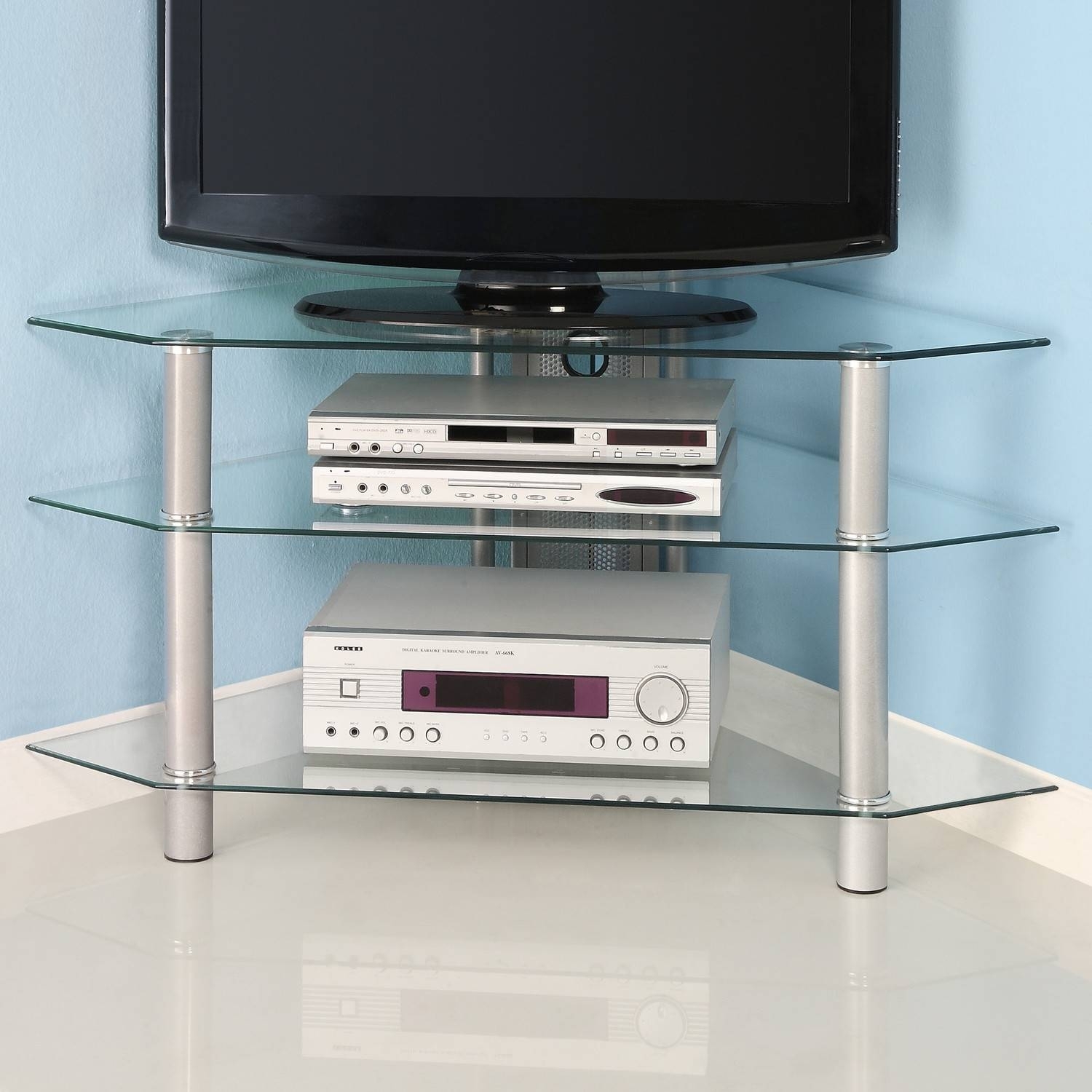 Glass Corner TV Stand
