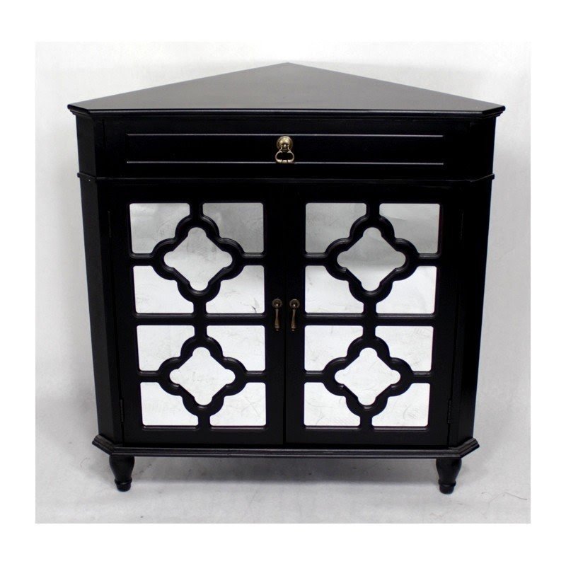 Wooden Corner Cabinet with 1 Drawer and 2 Doors