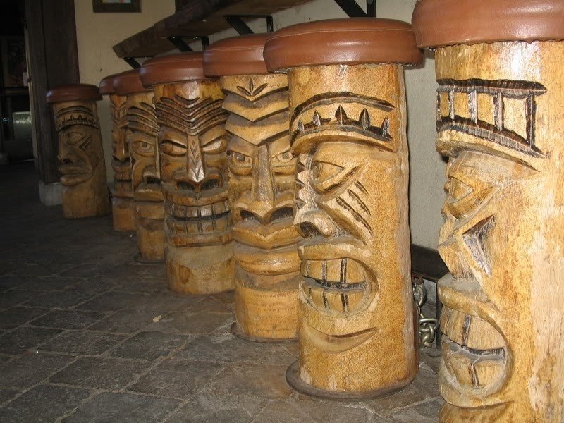 Tiki bar stools the great tiki was pleased