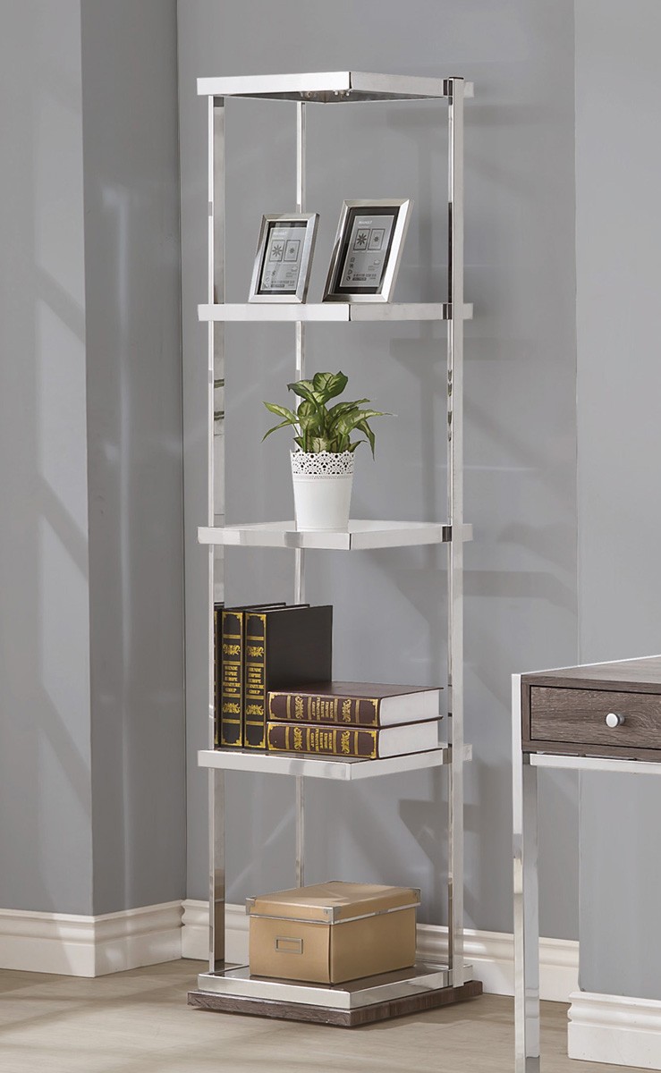 Chrome bookcases