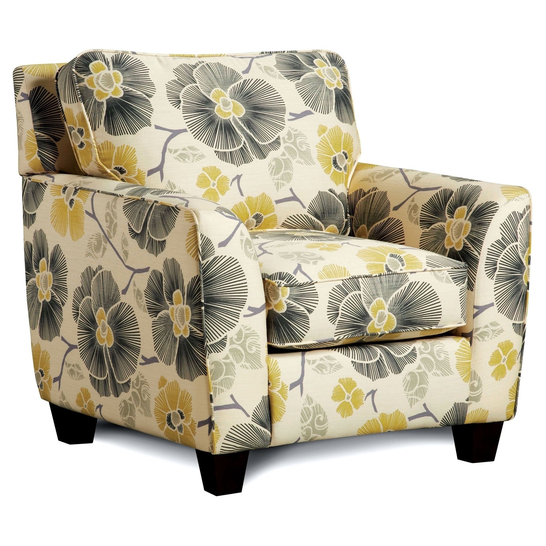 Floral upholstered accent chair