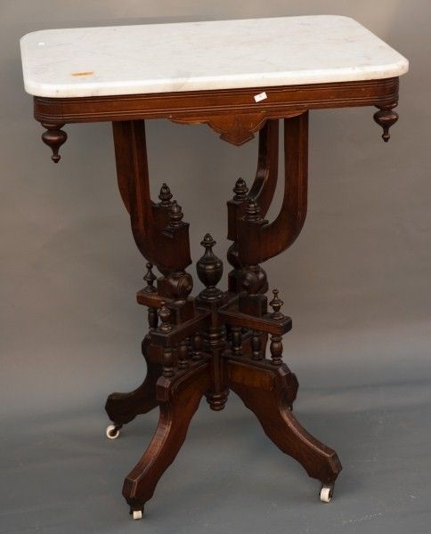 291 victorian marble top eastlake side table