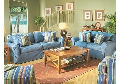 Denim 7 pc livingroom cindy crawford home beachside denim 7