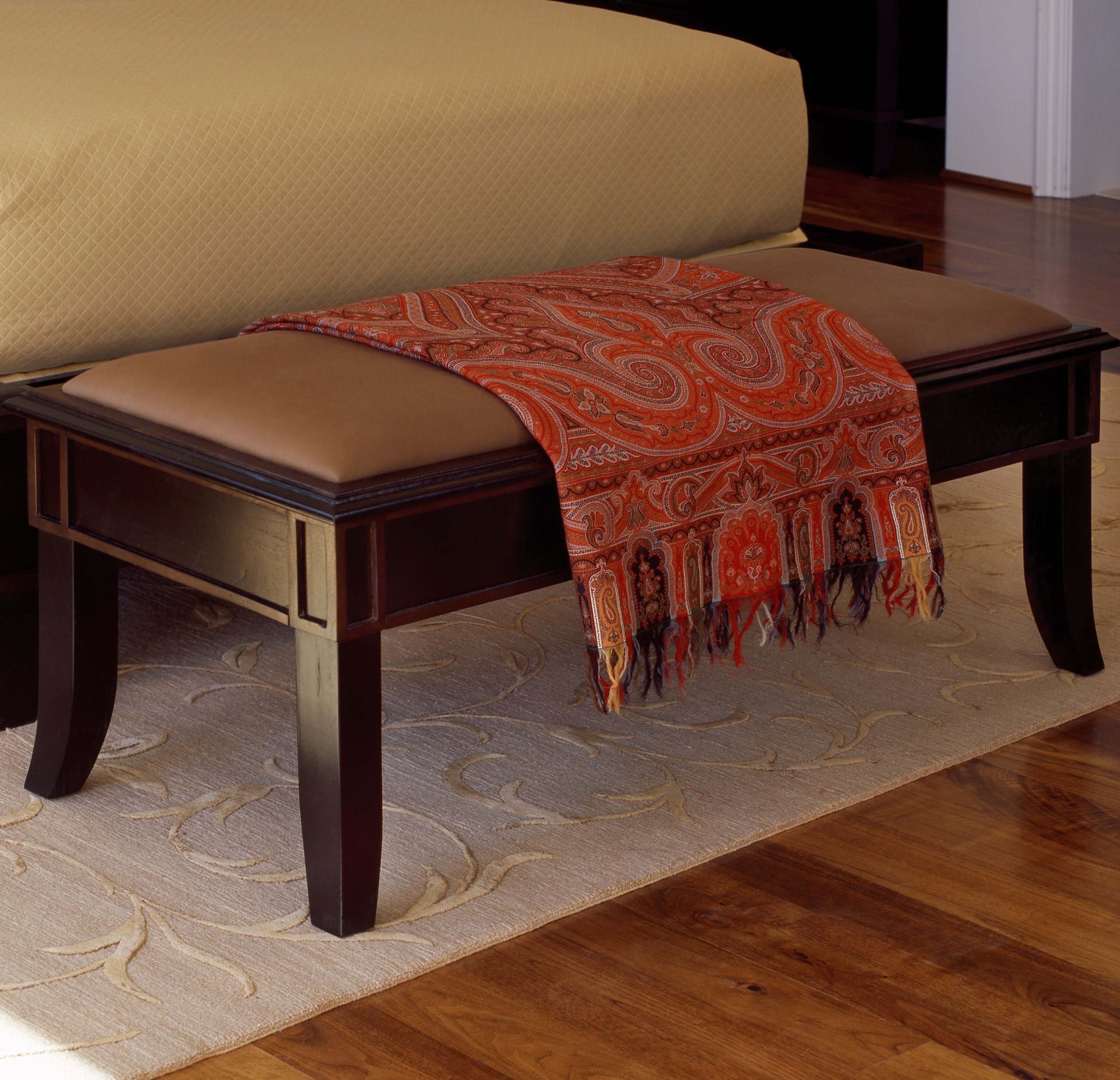 Wood antique storage bench