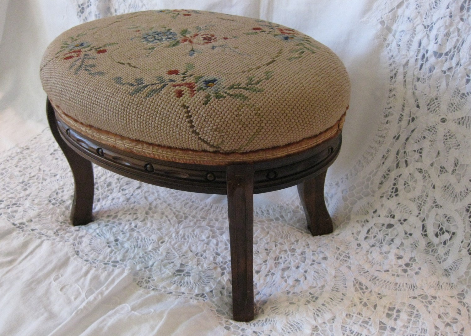 Antique needlepoint footstools antique needlepoint footstool roses