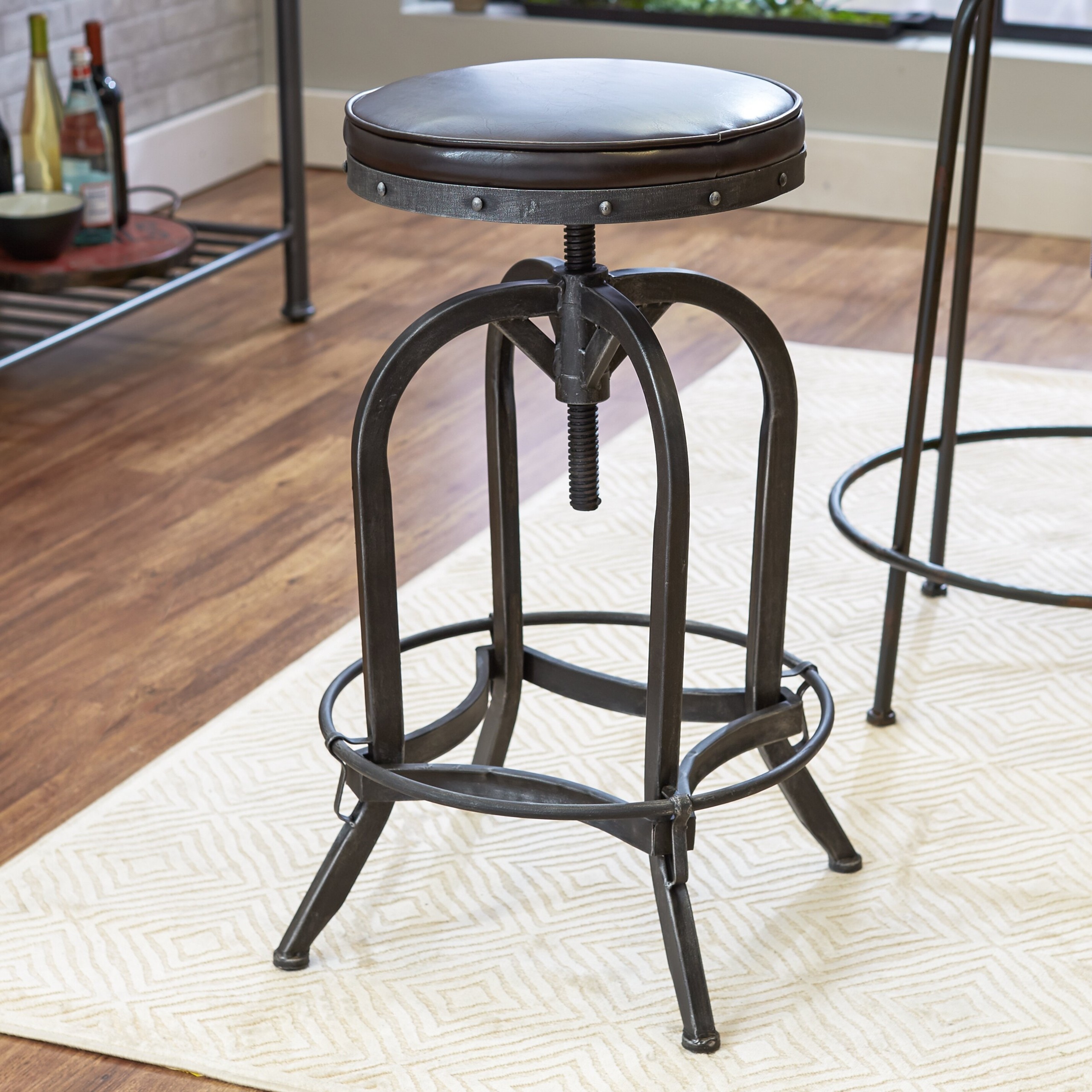 Adjustable Height Swivel Bar Stool