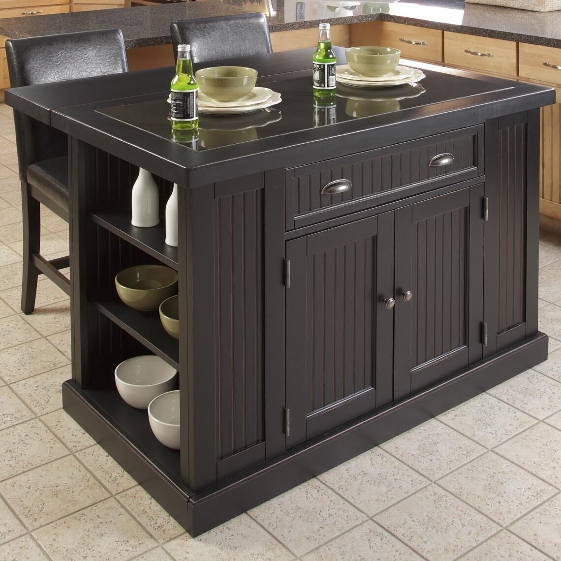 Nantucket Kitchen Island with Granite Top