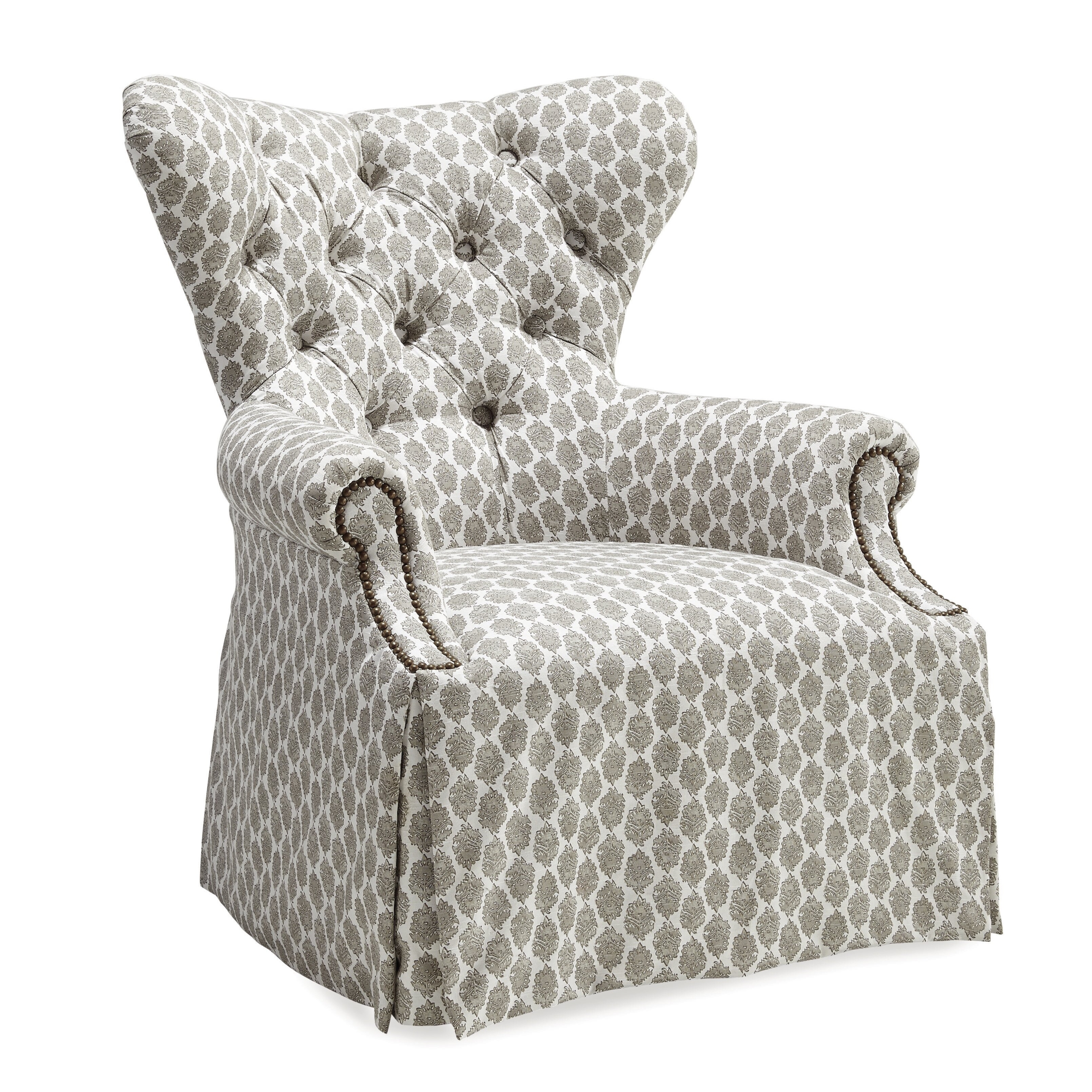 Ava Tufted Back Skirted Wing Arm Chair