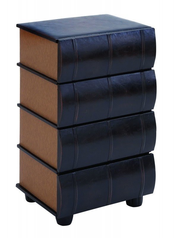 Leather Books End Table