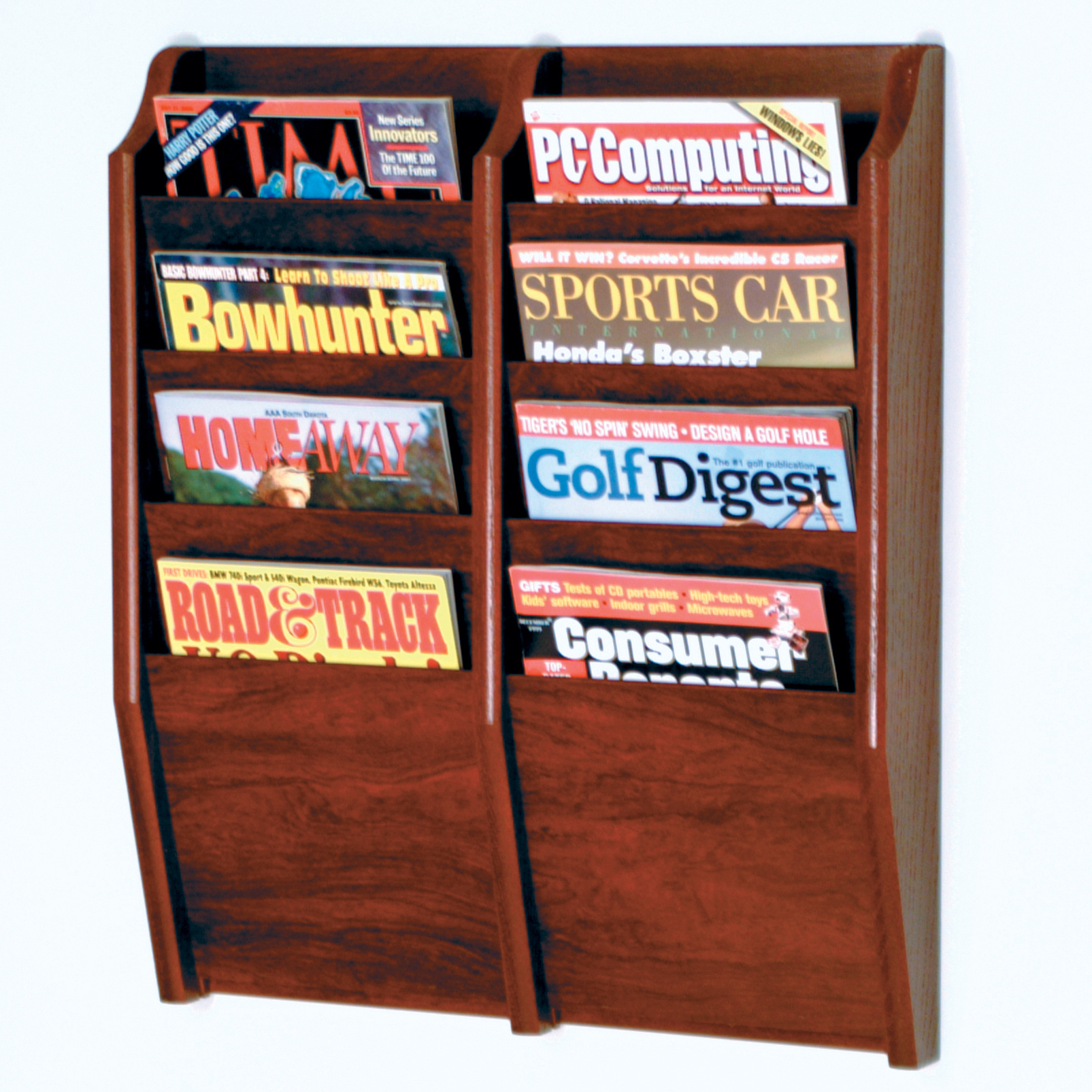 8 Pocket Wall Mount Magazine Rack