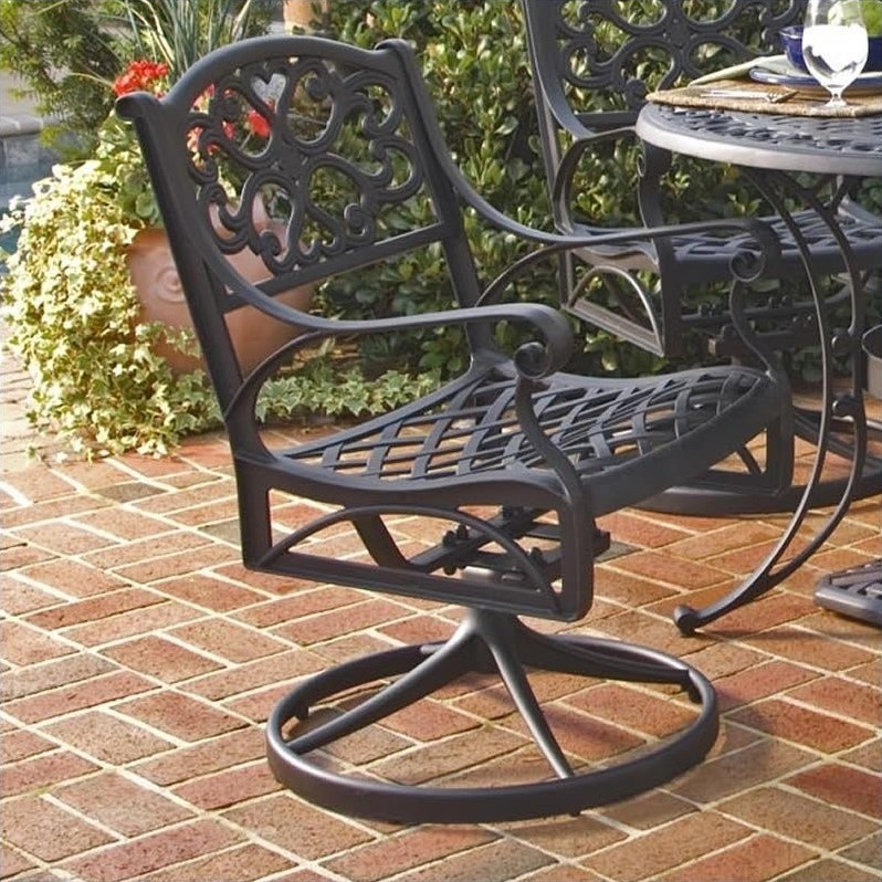 Cast Aluminum Rocking Swivel Dining Arm Chair