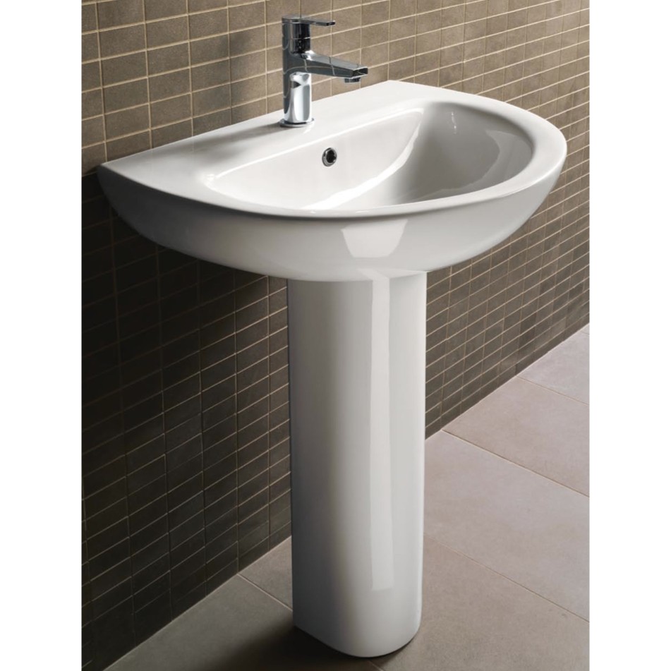 City Modern Curved Pedestal Sink
