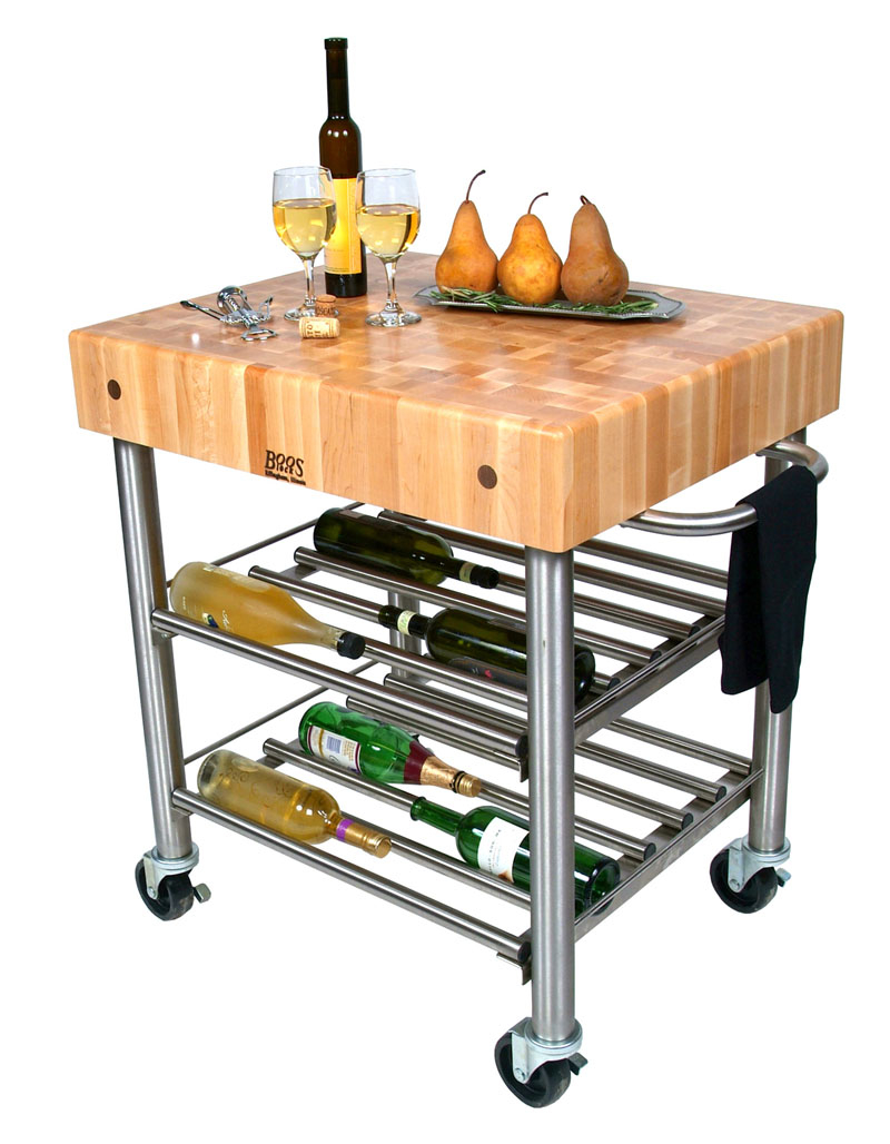 Cucina Americana Kitchen Cart with Butcher Block Top