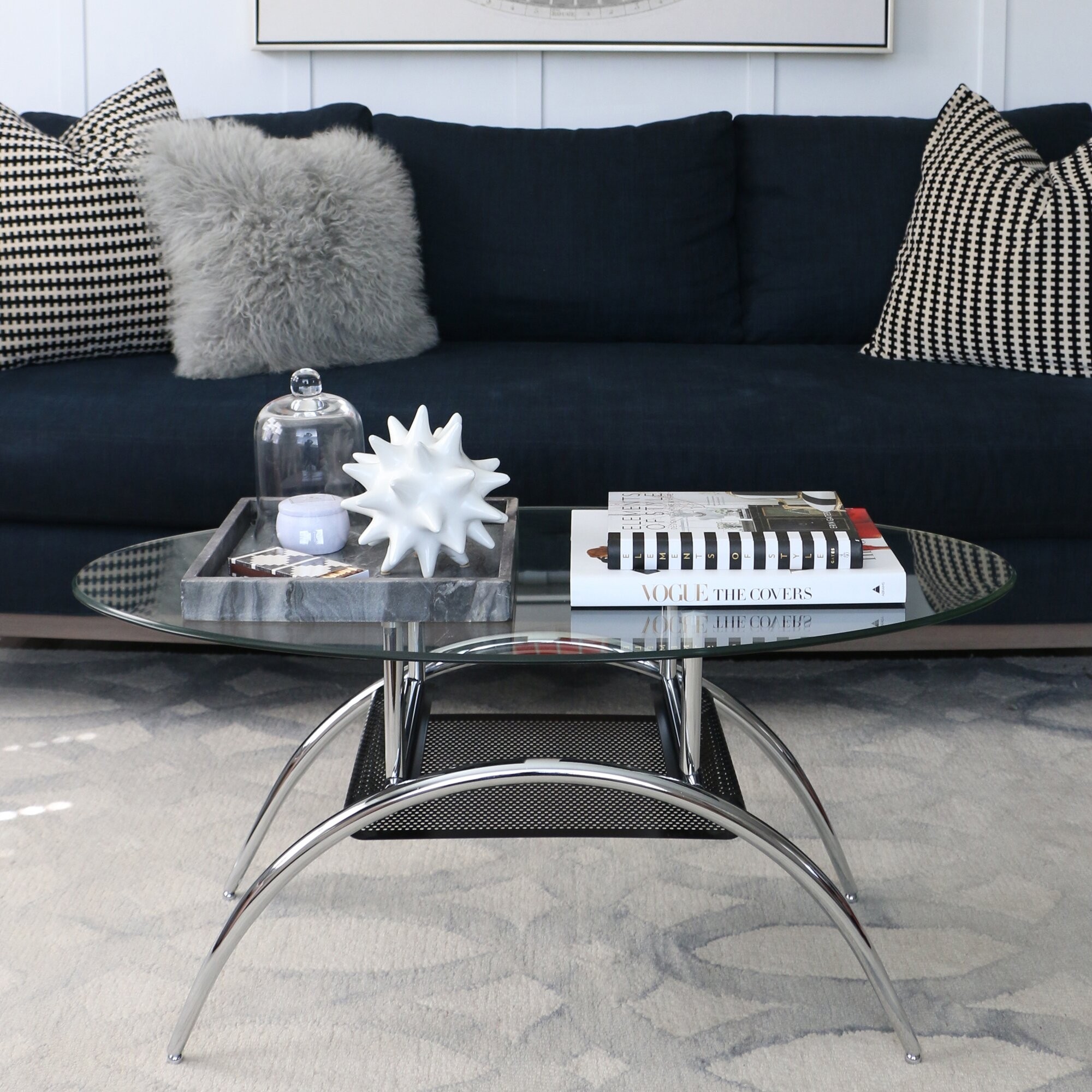 Glass Oval Coffee Table