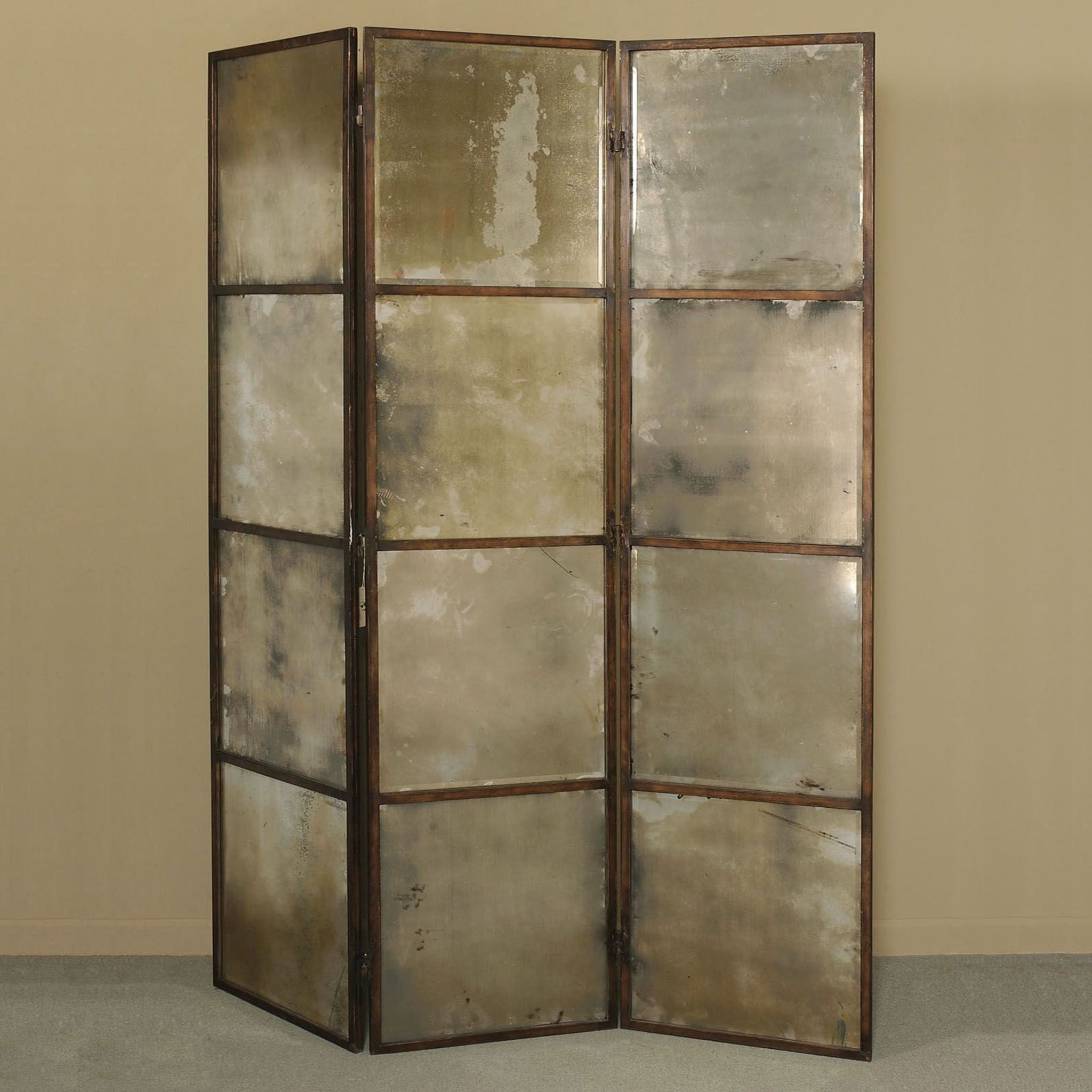 80" x 63" Avidan Mirrored 3 Panel Room Divider