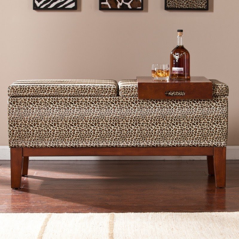 Barbados Faux Leather Storage Entryway Bench