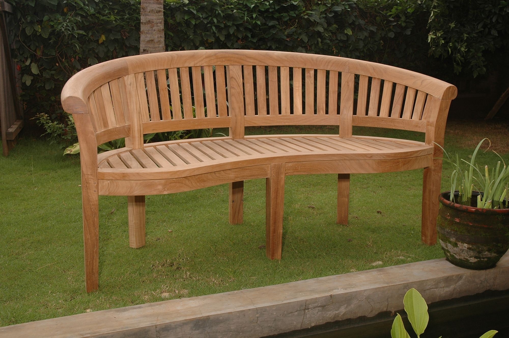 Curve Teak Garden Bench