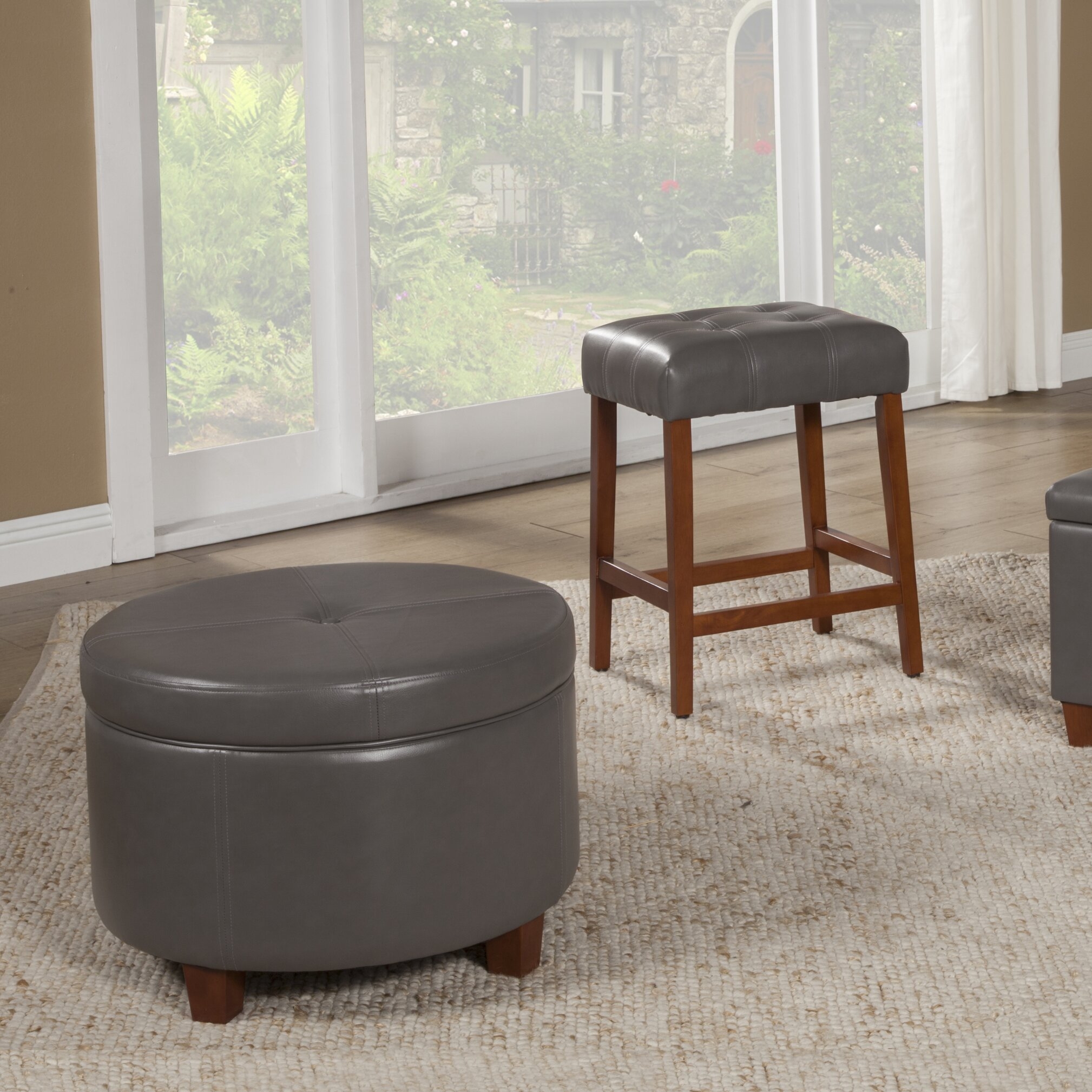 Large Round Storage Ottoman