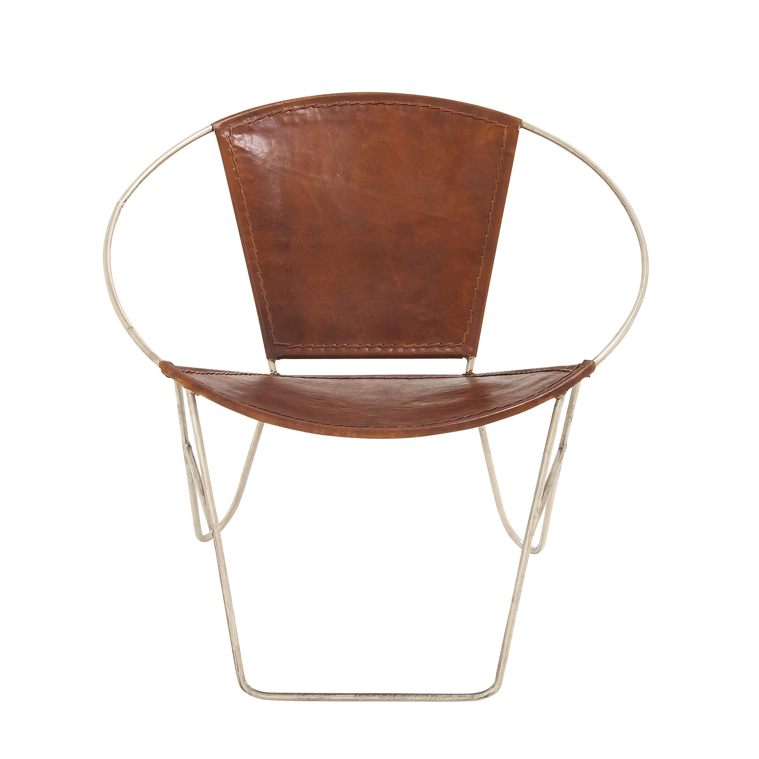 Metal Leather Arm Chair