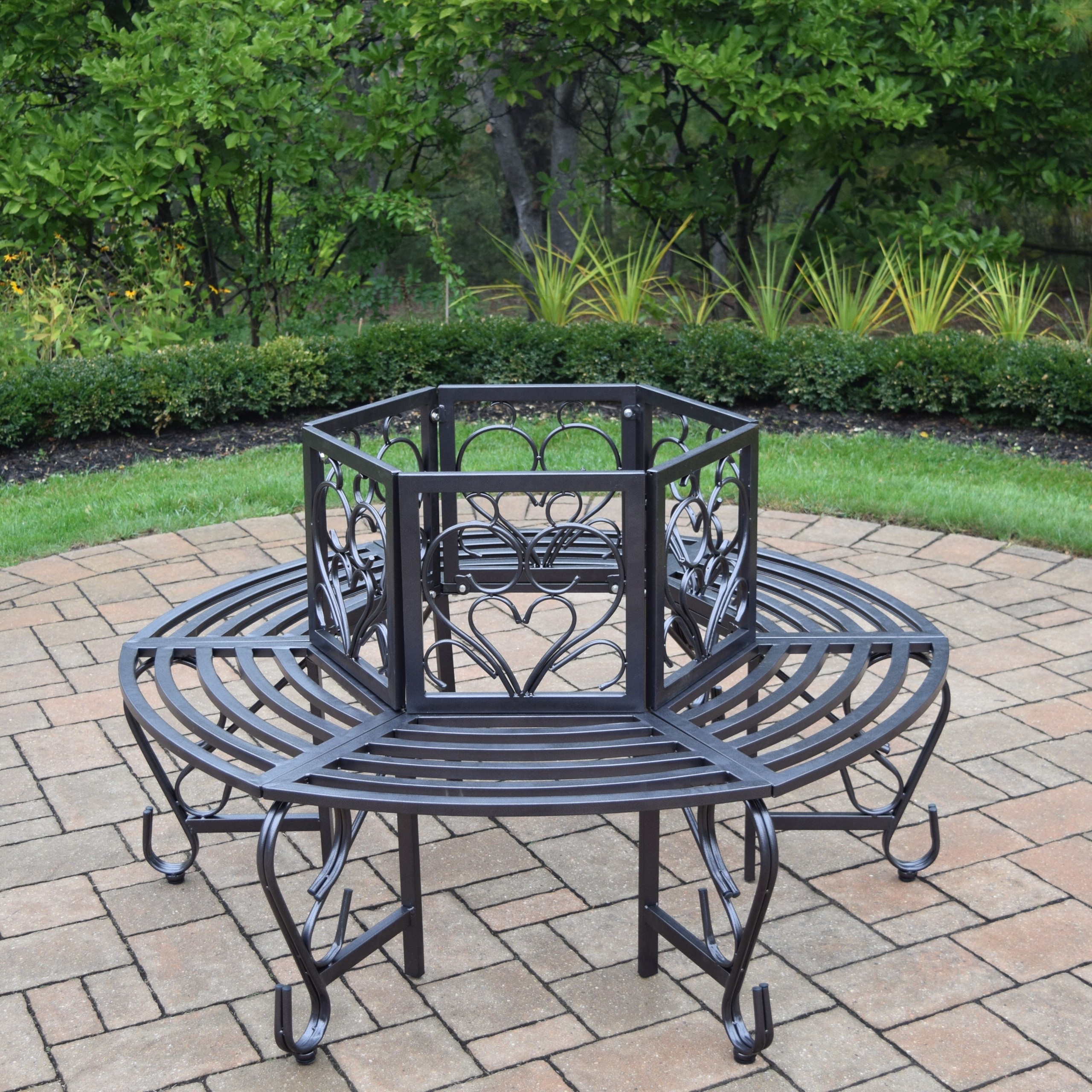 Scroll Tubular Iron Tree Bench