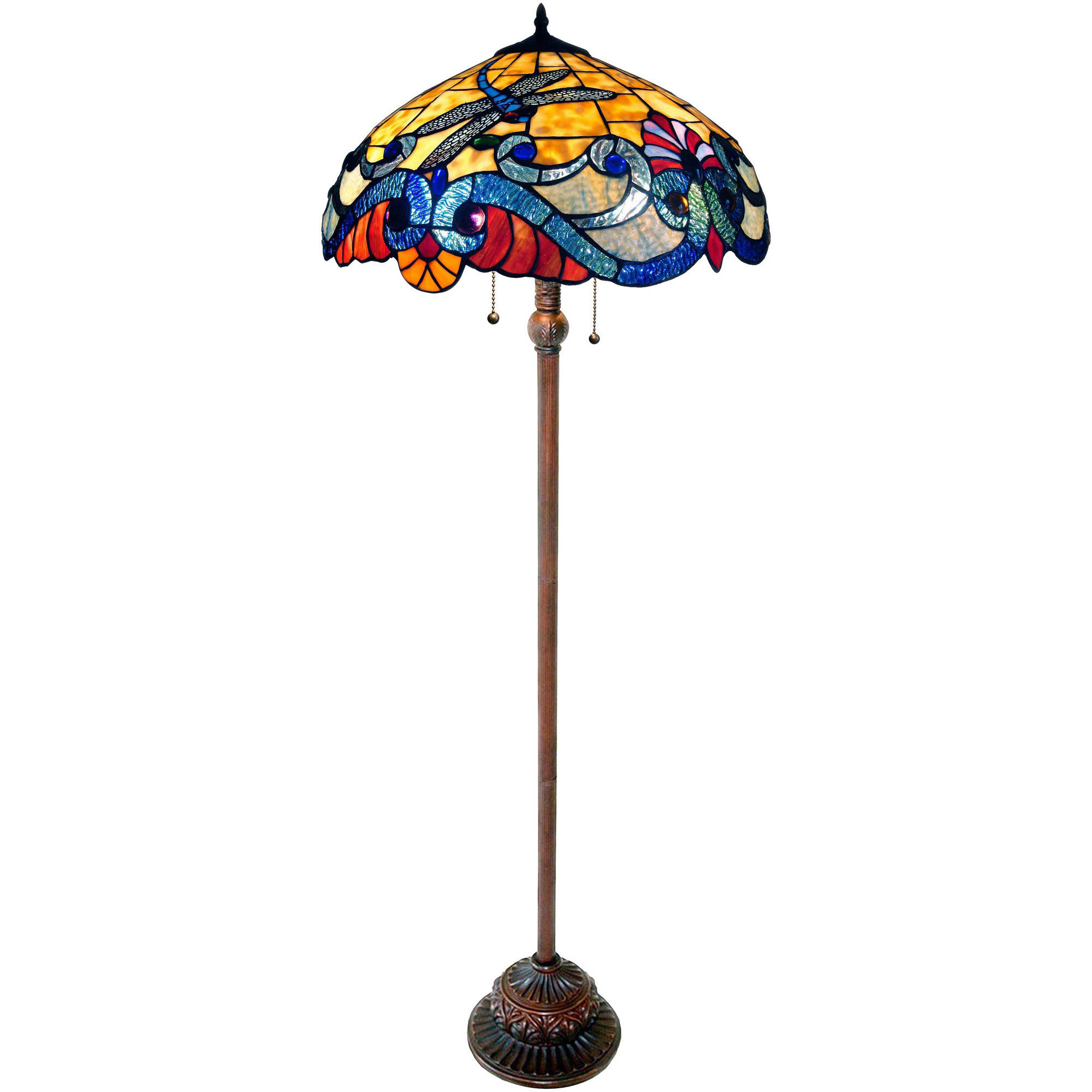 Tiffany Style Dragonfly Floor Lamp