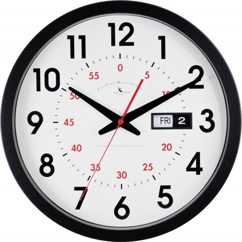 14" Day Date Wall Clock