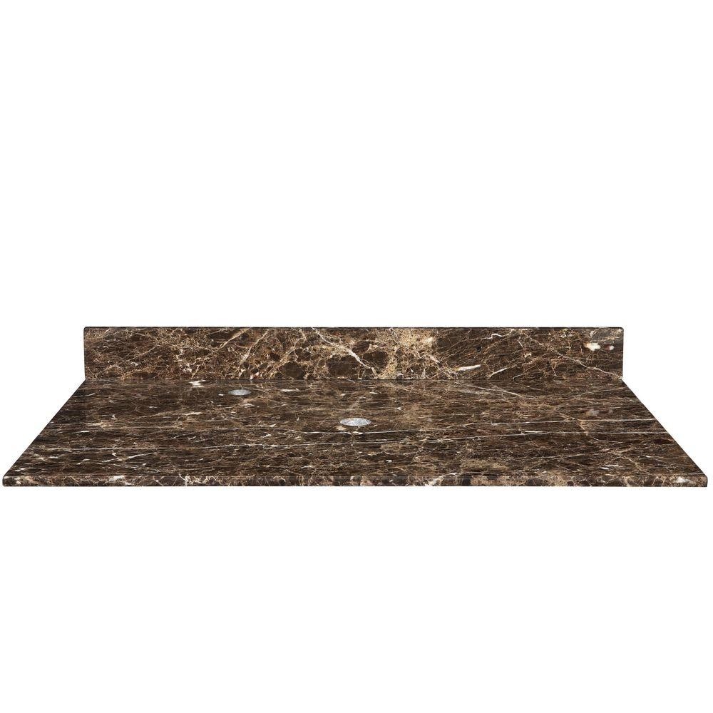 49" Marble Vanity Top for Vessel Sink with Backsplash