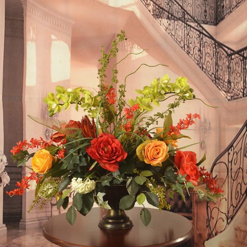 Colorful Silk Flower Centerpiece