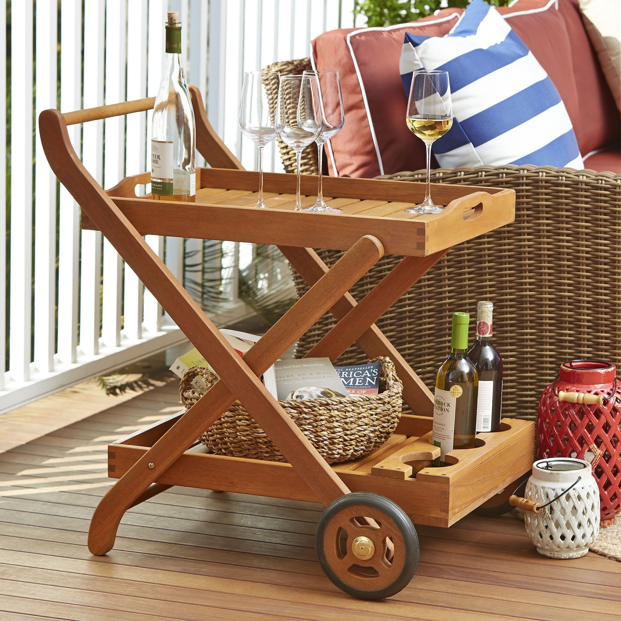 Eucalyptus Patio Serving Cart