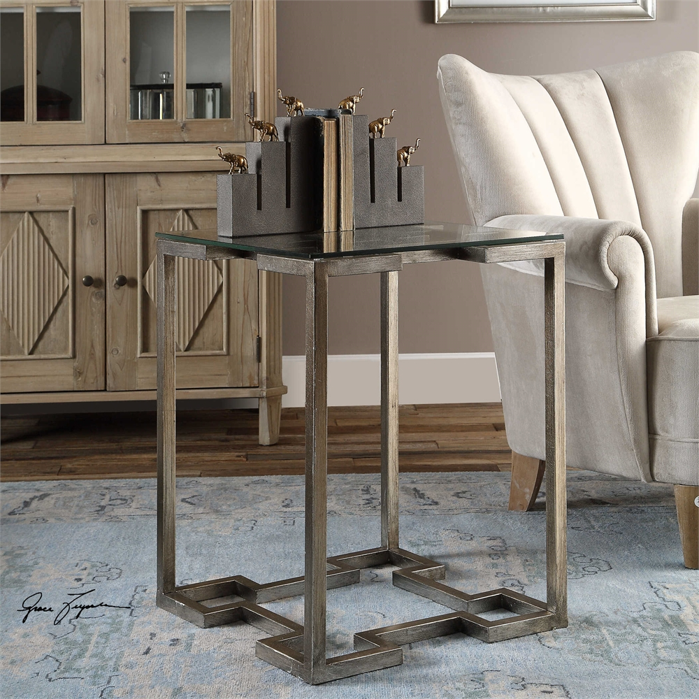 Kelli Glass Top End Table