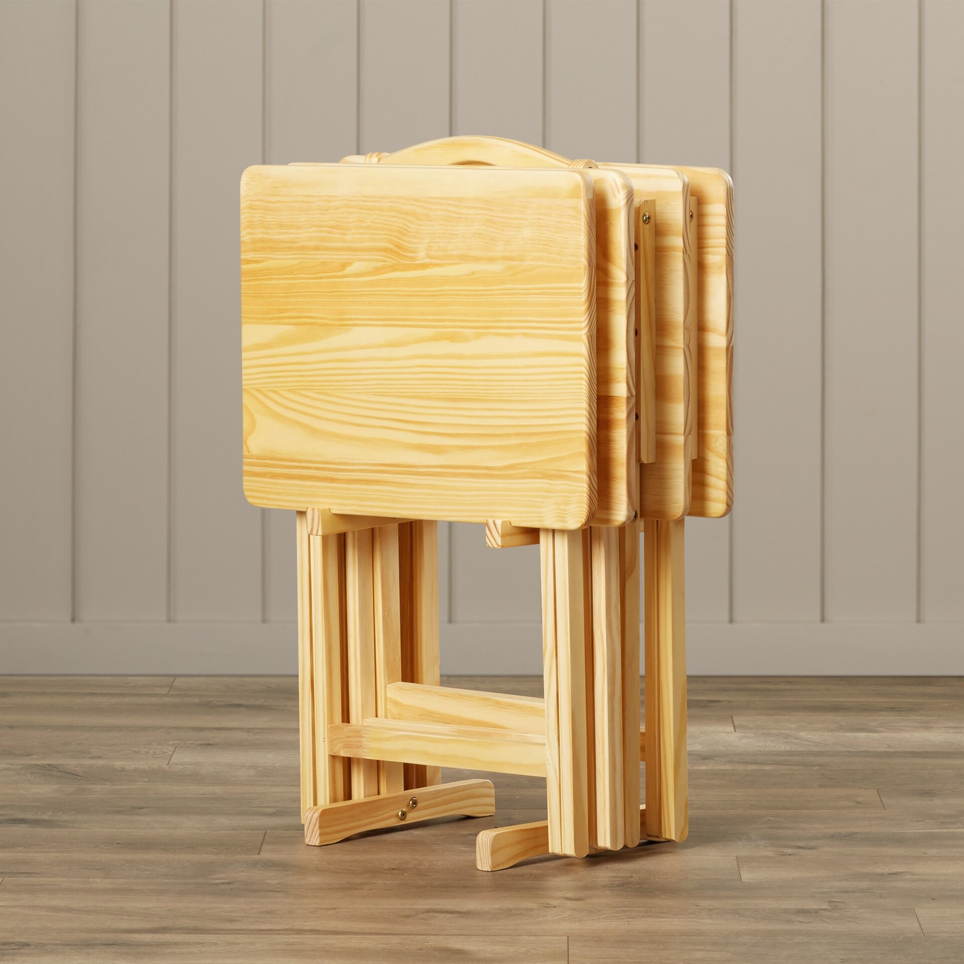 Kiara TV Tray Table with Stand (Set of 4)