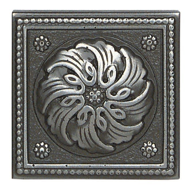 Metal Ages 2" x 2" Celtic Glazed Decorative Tile Insert in Polished Pewter