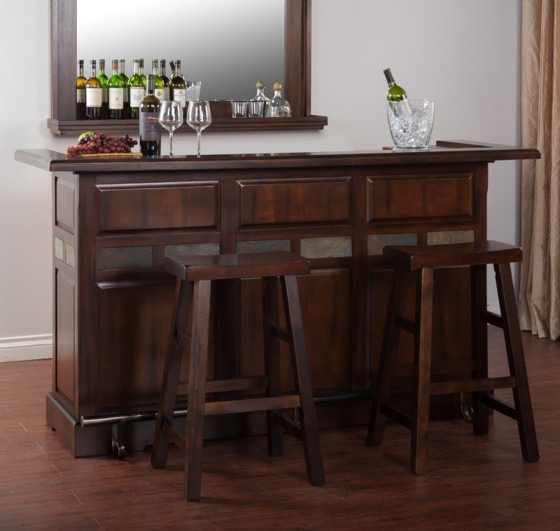 Santa Fe Bar Set with Wine Storage