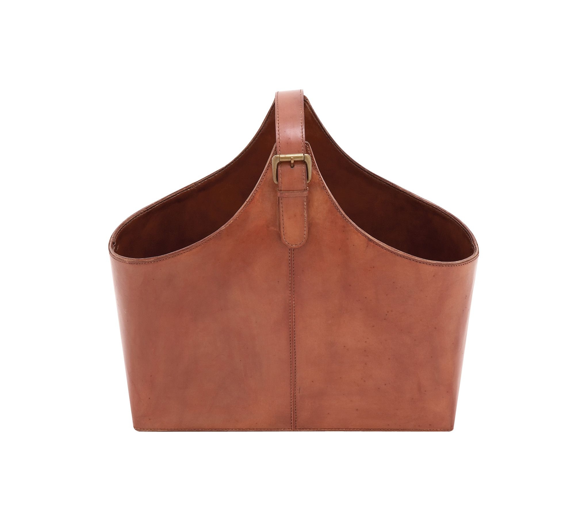 Wood Real Leather Magazine Holder