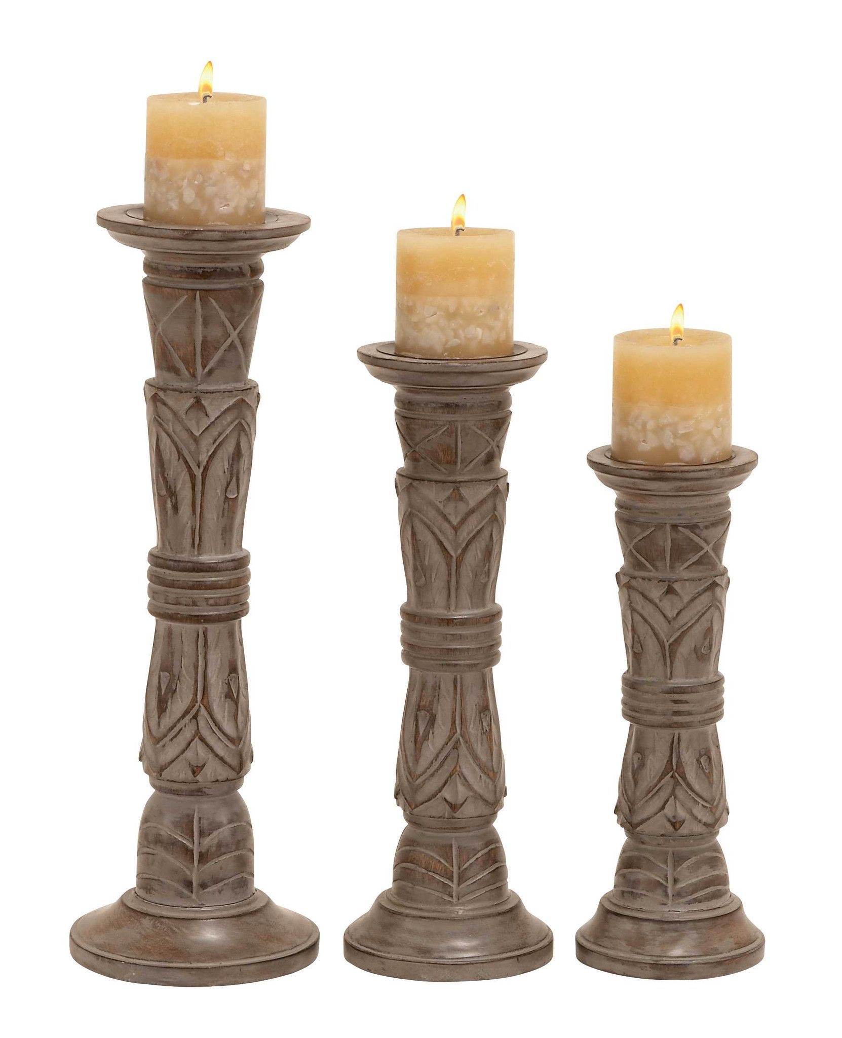 Wooden Candle Holder (Set of 3)