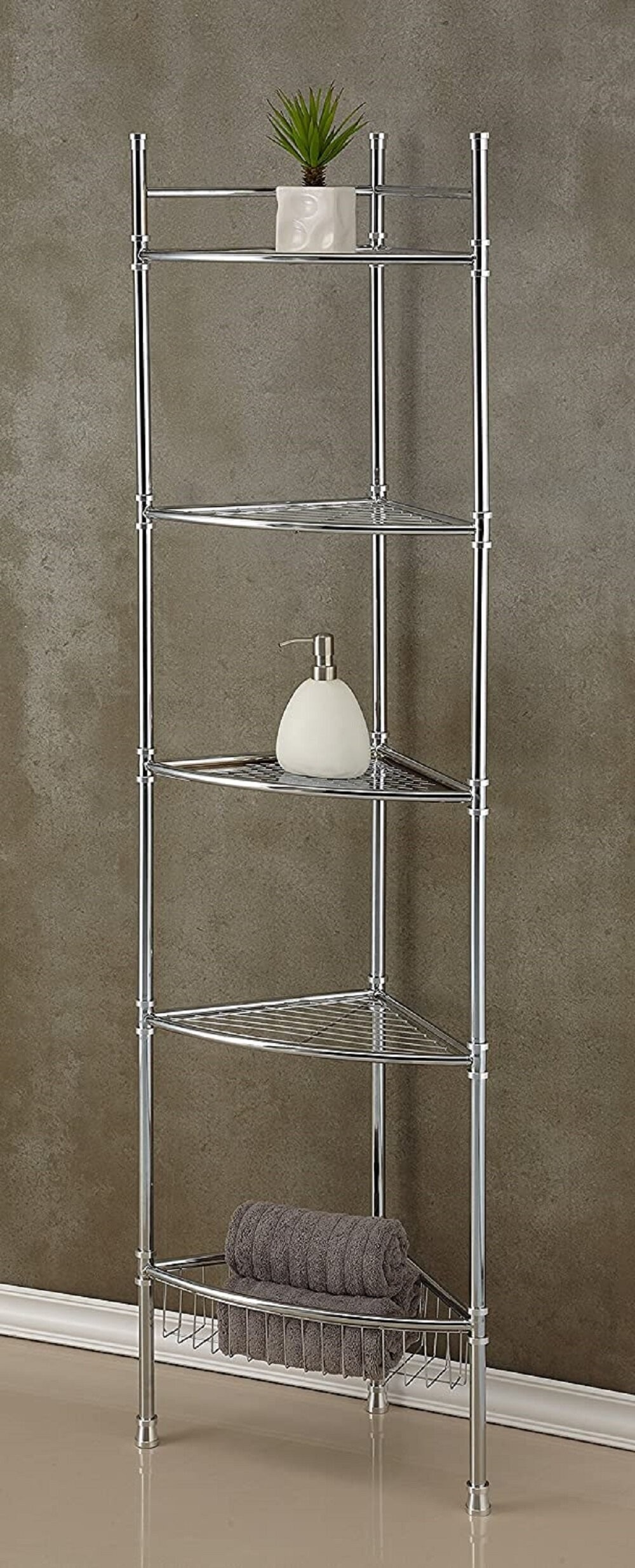13" x 63" 5 Tier Corner Shelf