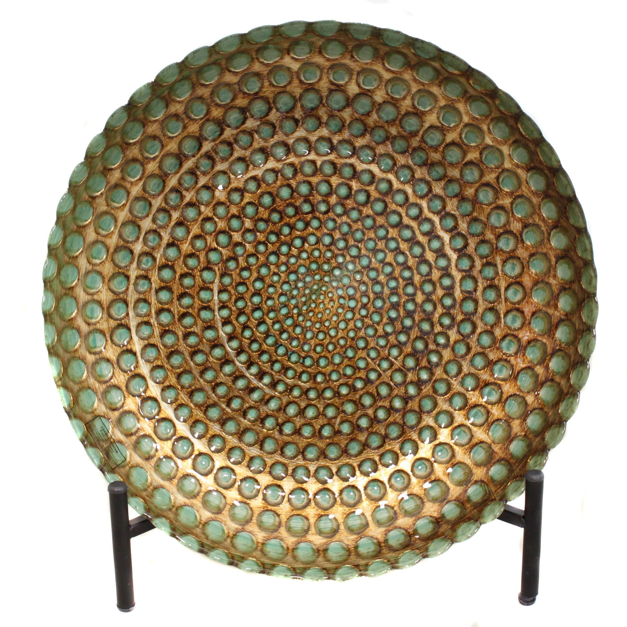 Casa Cortes Hand-Painted Pearl Artisan Glass Decorative Plate