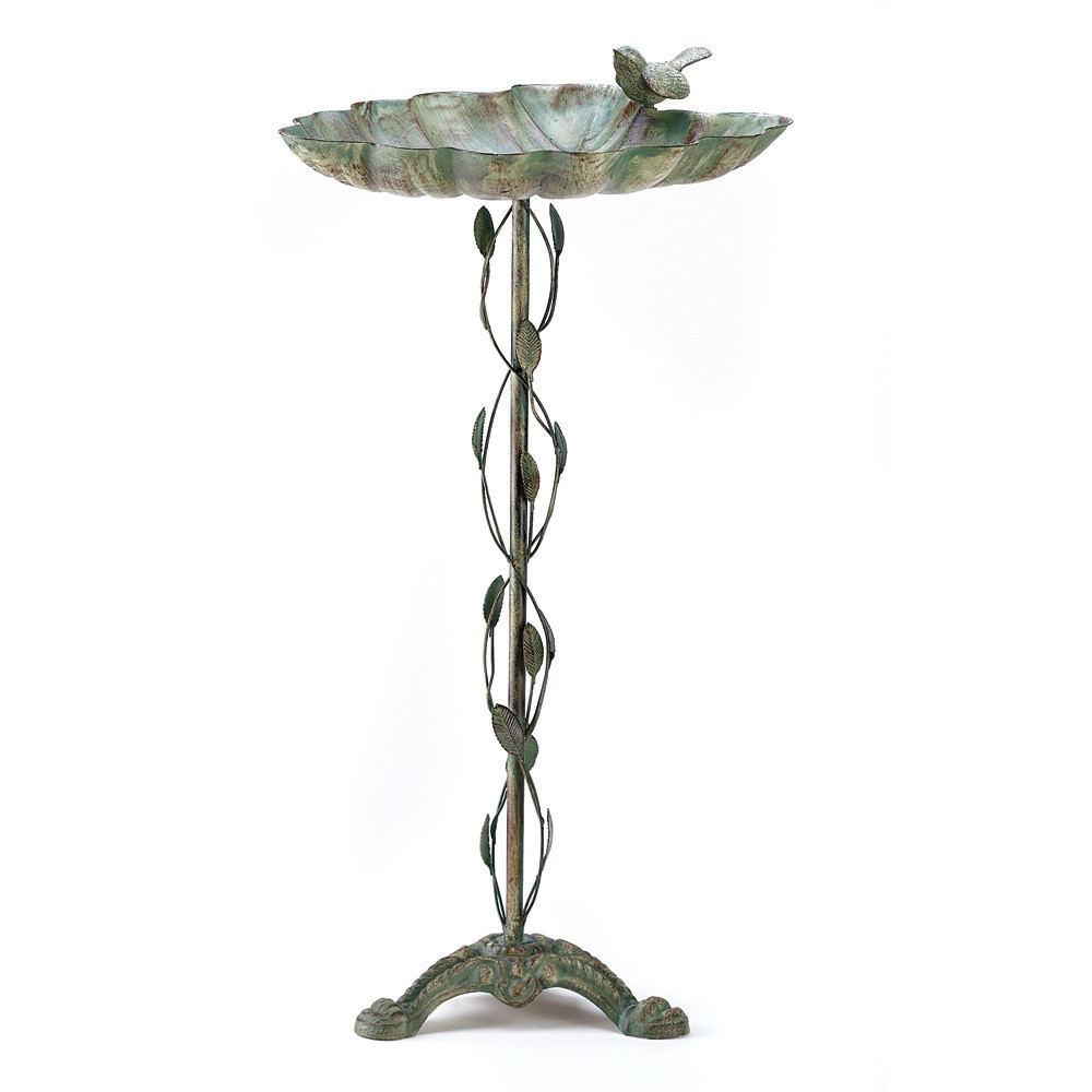 Distressed Verdigris Bird Bath