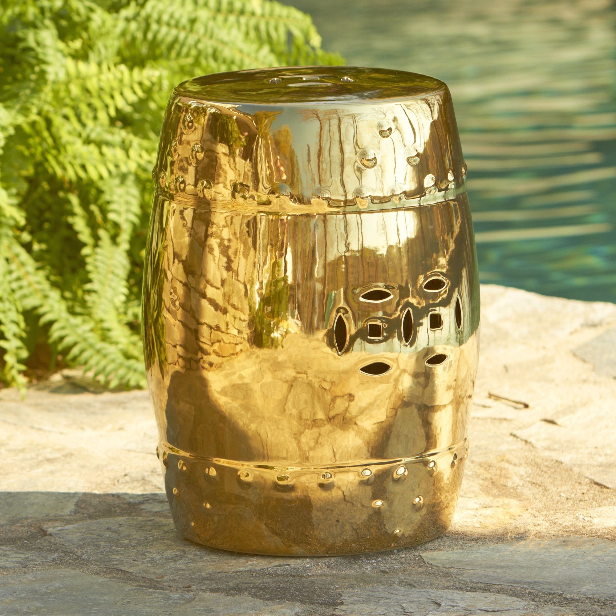 Embossed Swirl Garden Stool